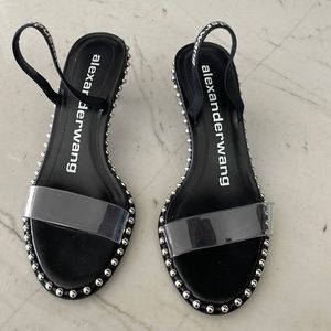 Alexander Wang Black Nova Studded PVC Slingback Sandals